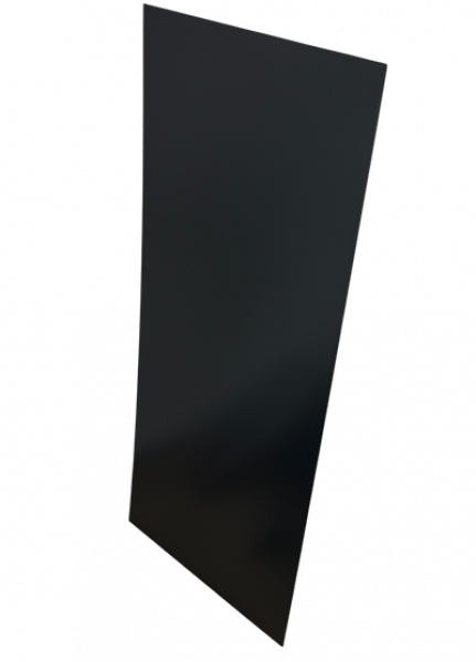 Stahlblechplatte RAL 7016 anthrazitgrau – Rückseite.